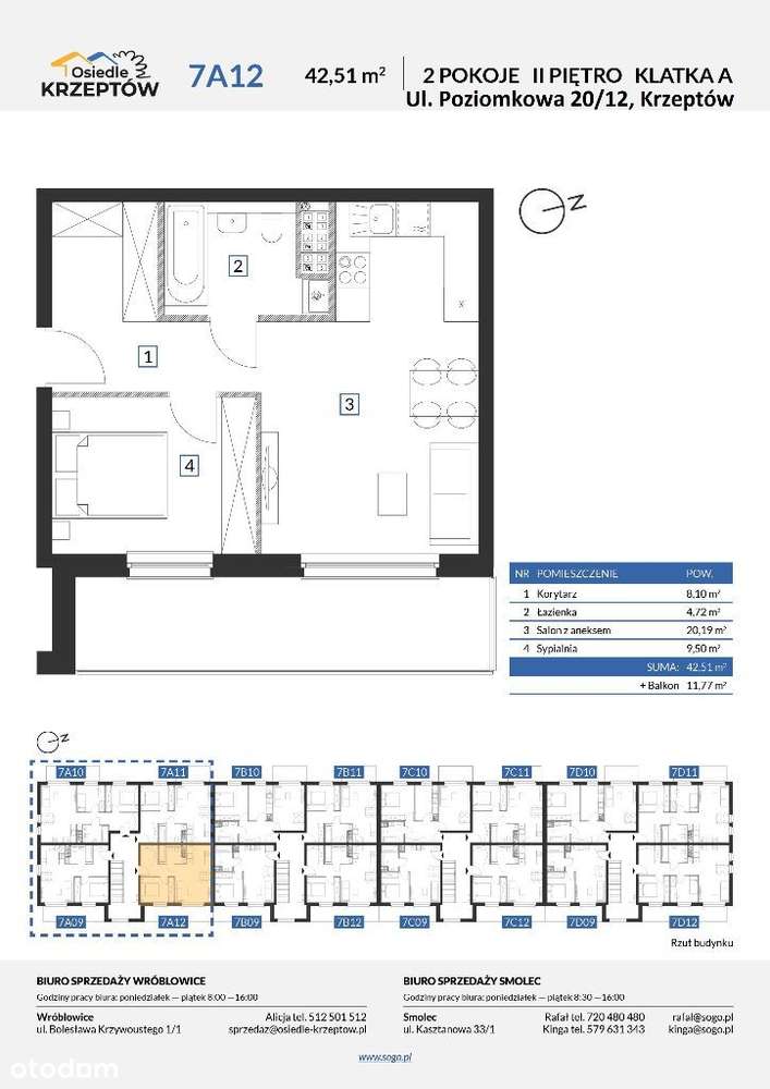68 m² DWUPOZIOMOWE przy lesie + BALKON+parking - Pełny obrazek: 2/15