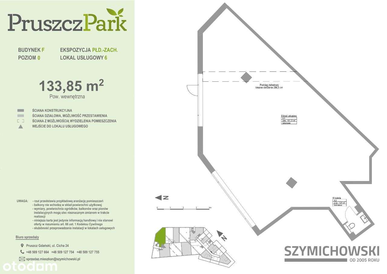 PRUSZCZ PARK F - lokal usługowy 0.A.6 - 133,85 m2 - Pełny obrazek: 2/13