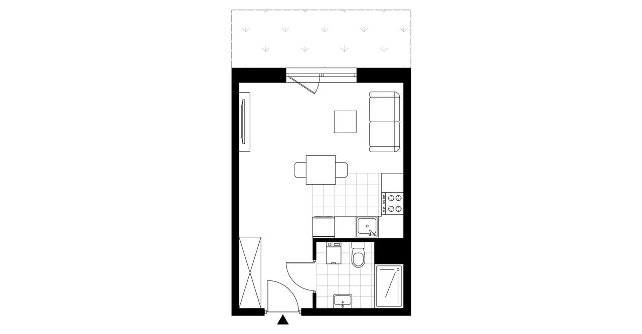 1-pokojowe mieszkanie 28m2 + ogródek Bez Prowizji - Pełny obrazek: 4/9