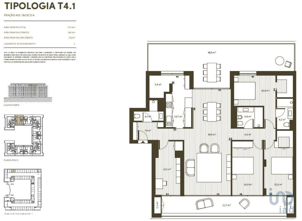 Apartamento T4 em Porto de 227,00 m2