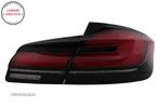 Stopuri LED BMW Seria 5 F10 (2011-2017) Rosu Negru cu Semnal Dinamic LCI G30 Desig- livrare gratuita - 2