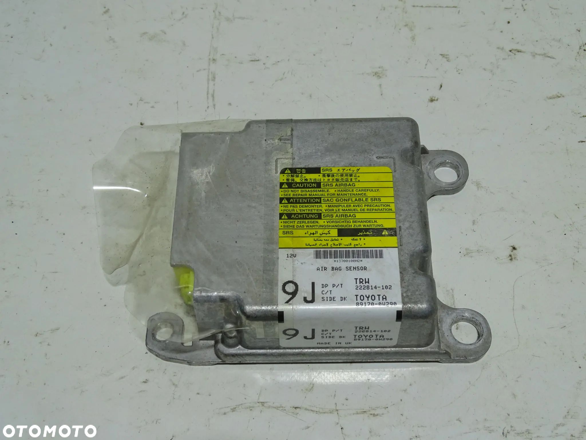 MODUŁ SENSOR PODUSZEK POWIETRZNYCH AIRBAG TOYOTA AURIS I E15 LIFT 89170-0W290 F-VAT - 1