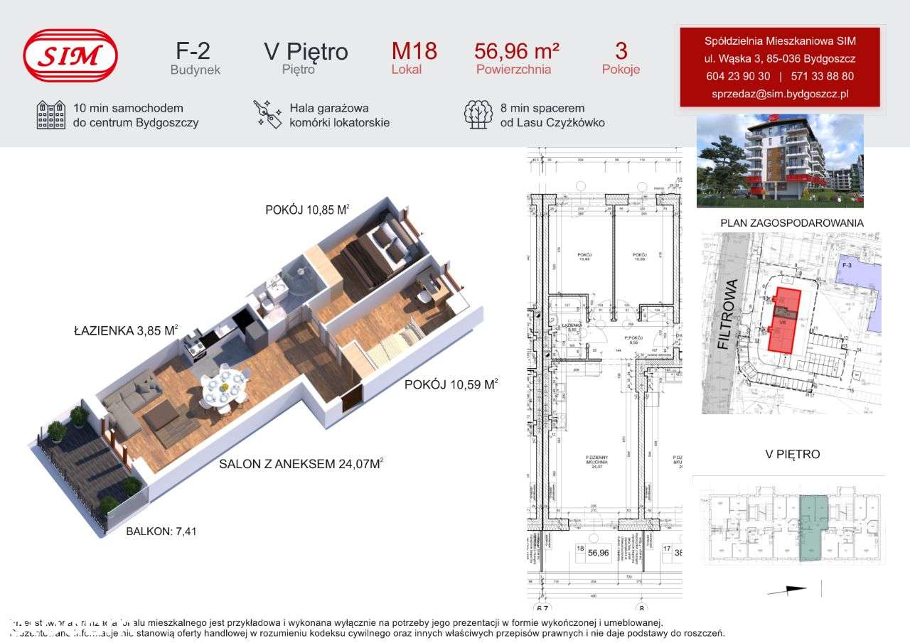 Nowe mieszkanie 3 pokojowe na Czyżkówku - Pełny obrazek: 2/2