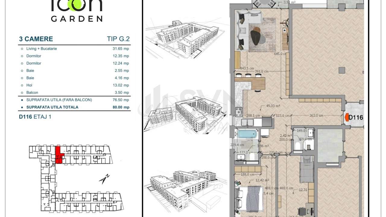 3 Camere TIP G.2 - Imagine principală: 2/15