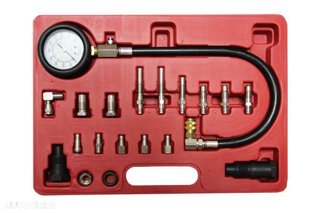 Kit tester auto compresie Diesel cu manometru si 16 adaptori - 1