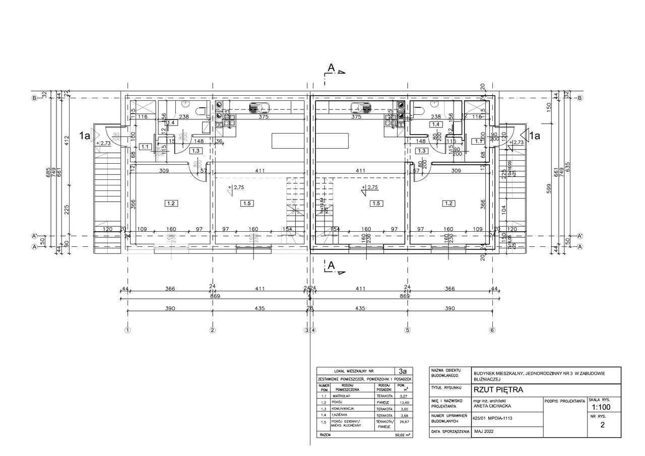 4-pokojowe mieszkanie dwupoziomowe 71,3m² | Bielany ul. Księcia Józefa-19