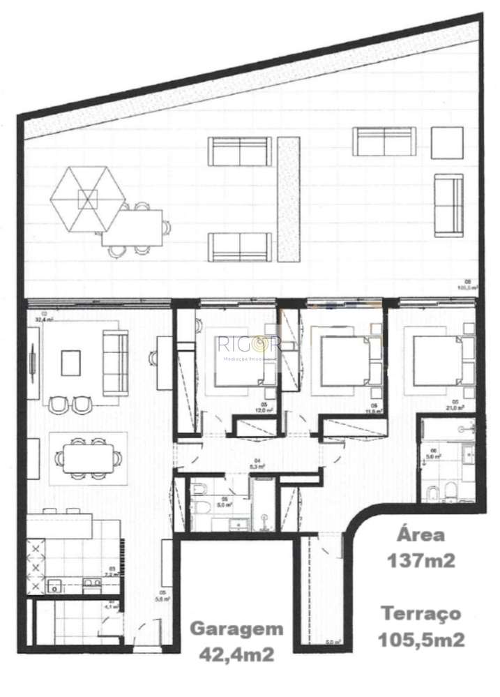 Apartamento T3 em Matosinhos sul com terraço de 100m2-13