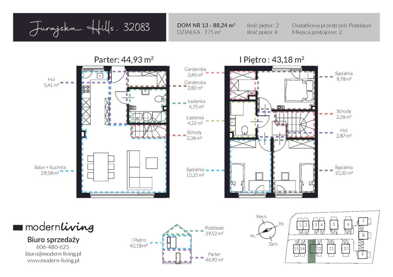 Dom bliźniak 88 mkw, ogród, 2 miejsca postojowe, DOM nr 13 - Pełny obrazek: 5/10