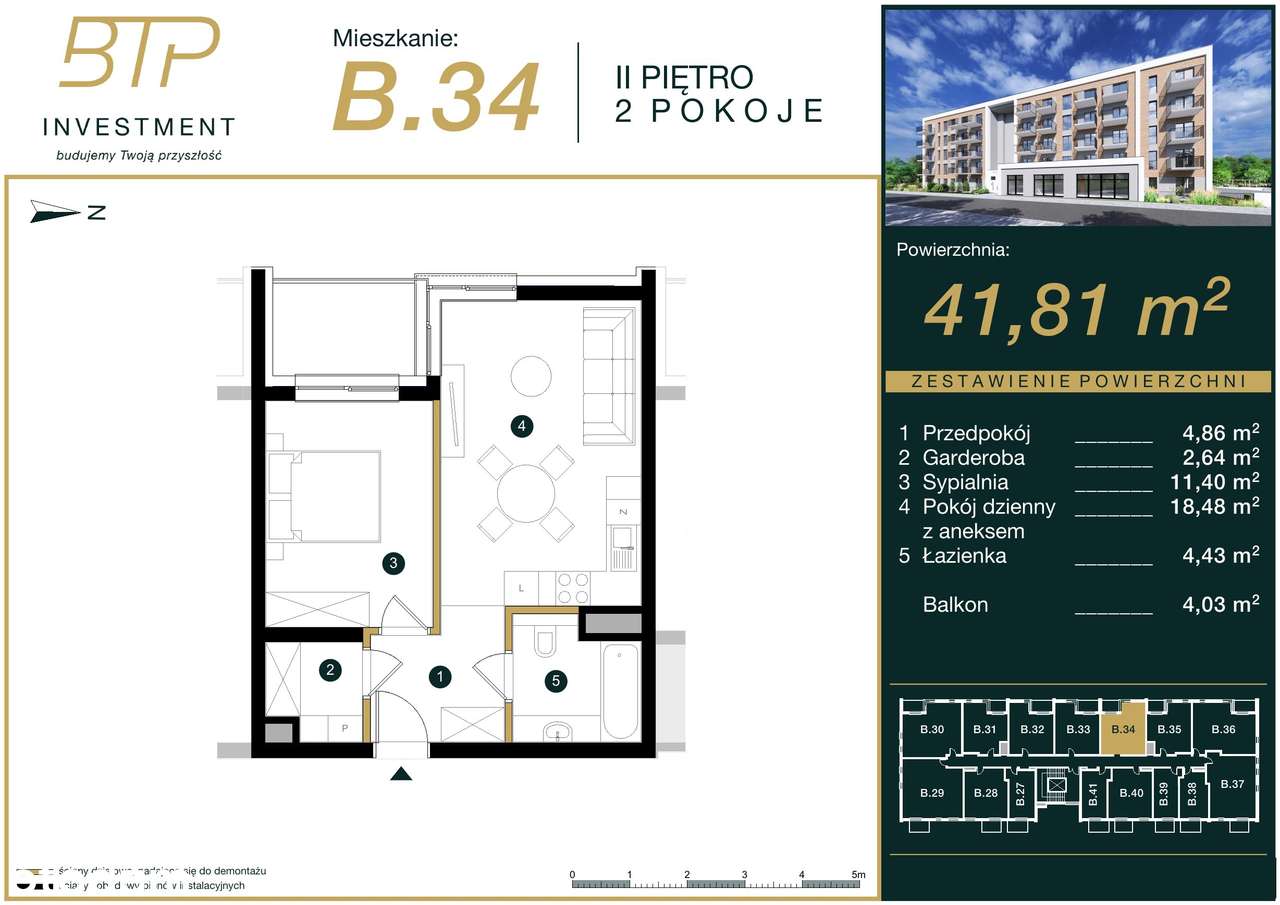 Mieszkanie na sprzedaż, 2 pokoje, 42 m², Płońsk