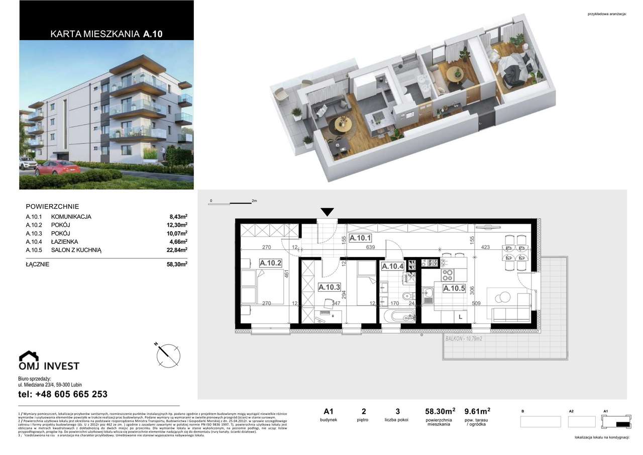 3-pokojowe mieszkanie 58m2 Bez Pośredników - Pełny obrazek: 2/6