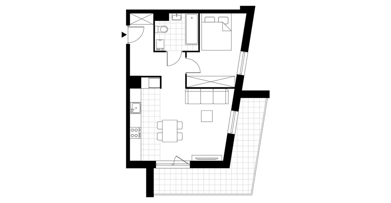 2-pokojowe mieszkanie 41m2 + balkon Bez Prowizji - Pełny obrazek: 4/7