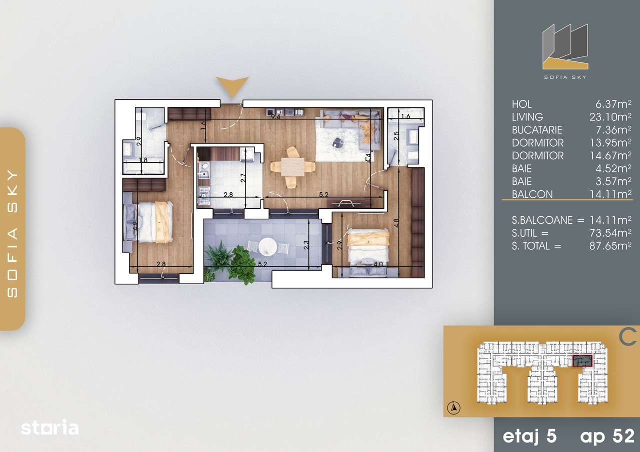 3 camere finalizare rapida 700 metri pana la Metrou N. Teclu - Imagine principală: 1/10