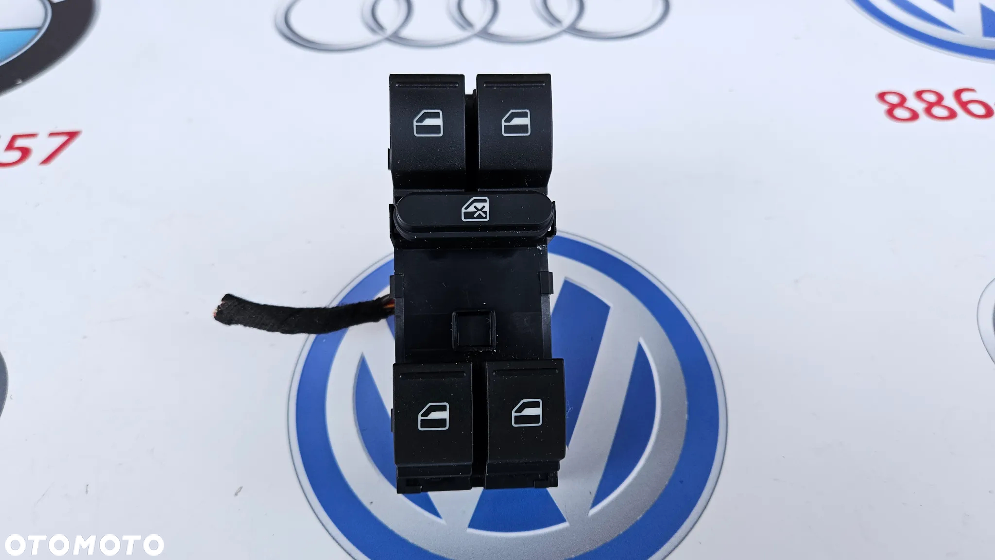 VW Golf V plus Panel sterowania szybami Przyciski szyb Przełącznik szyby przód lewy 1K4959857A - 2