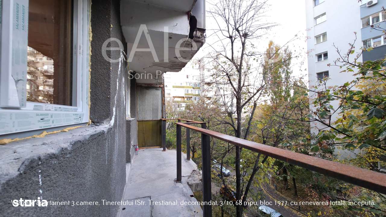 Apartament 3 camere Tineretului – renovare începută, decomandat, 3/10!-12