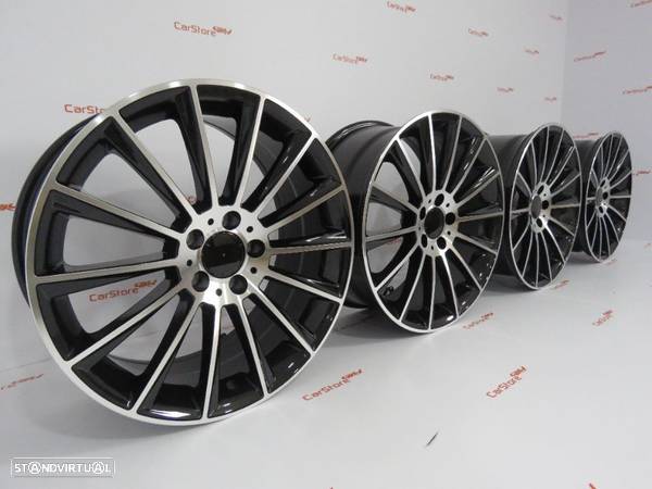 Jantes Look Mercedes Turbine 19 " x 7.5 + 8.5j et45 5x112 Pretas e polido - 4