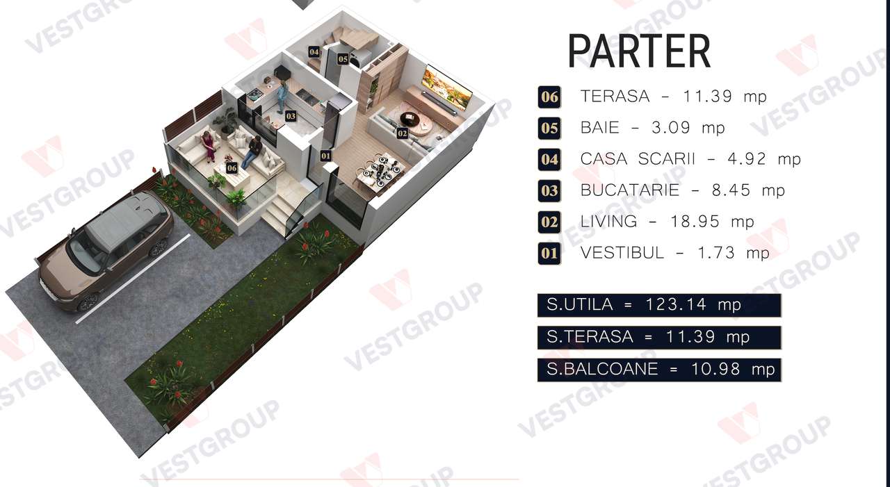 Vile mediteraneene cu curte proprie Str. Rezervelor Chiajna Vest Group-5