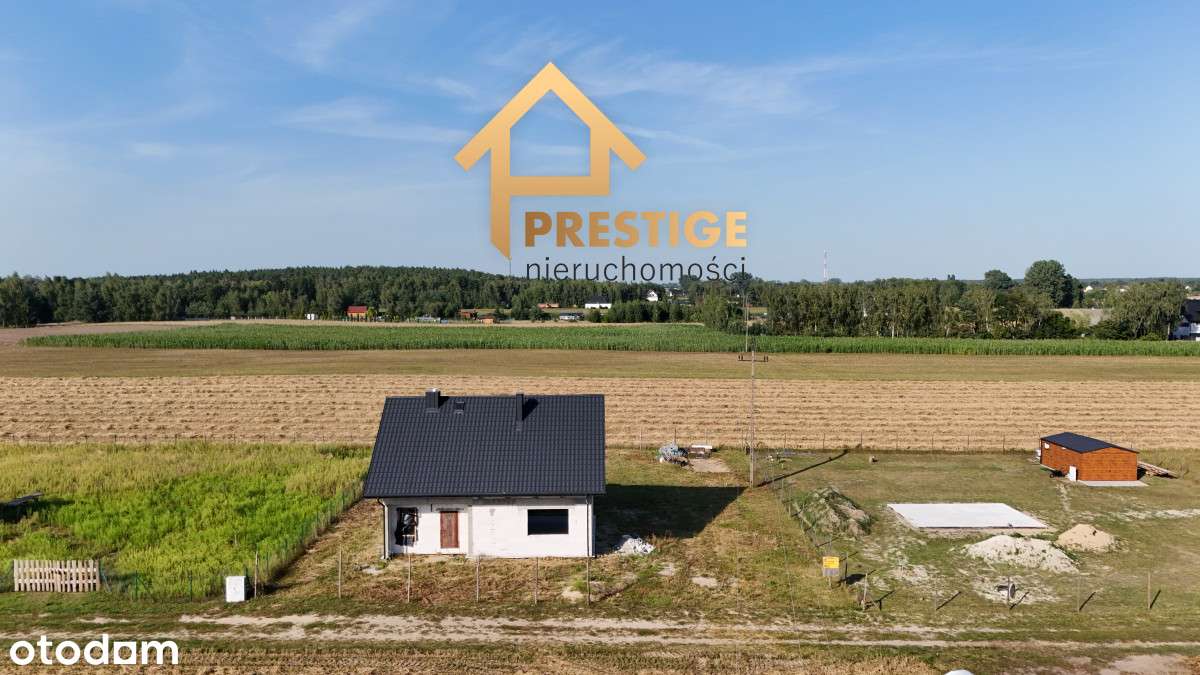 Dom w stanie surowym otwartym blisko jeziora.-0