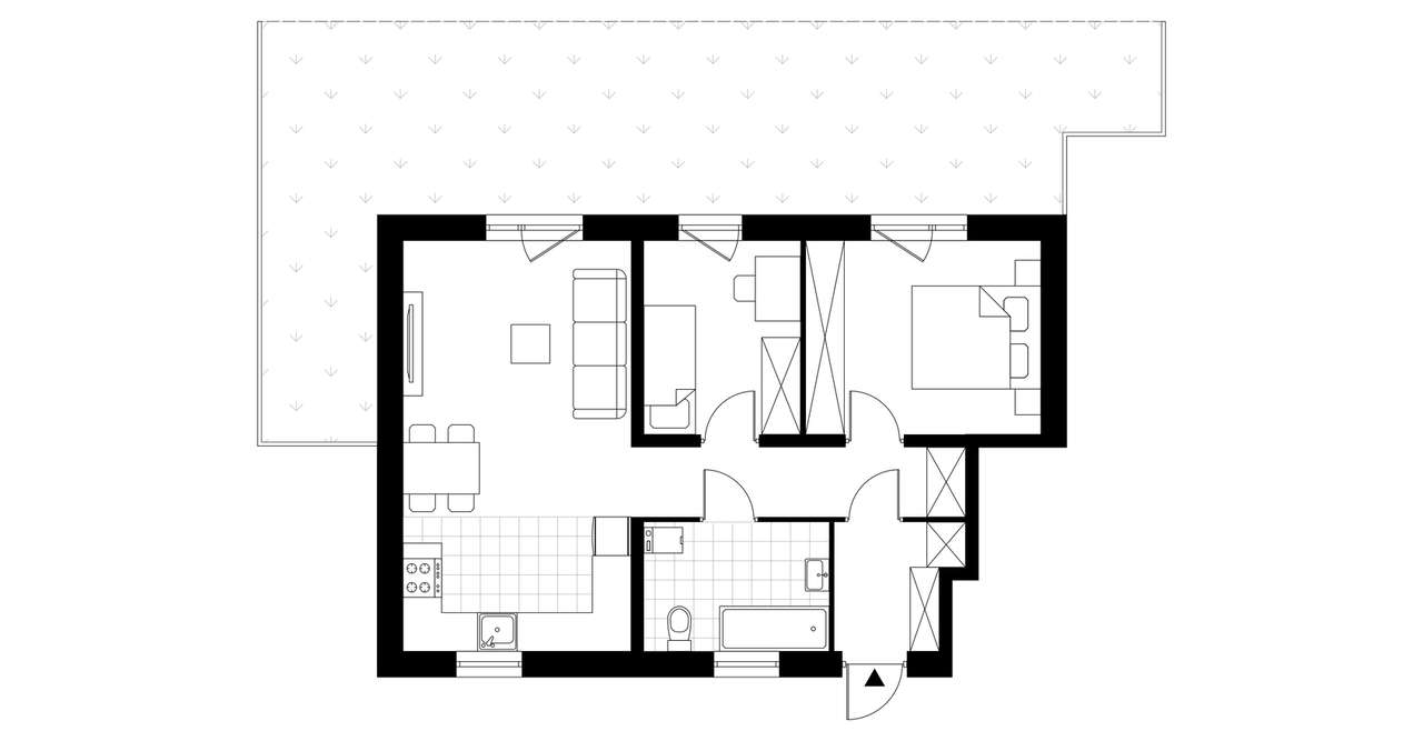 3-pokojowe mieszkanie 54m2 + ogródek - Pełny obrazek: 4/9