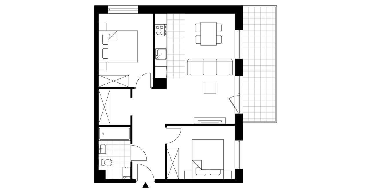 3-pokojowe mieszkanie 56m2 + balkon Bezpośrednio - Pełny obrazek: 4/9