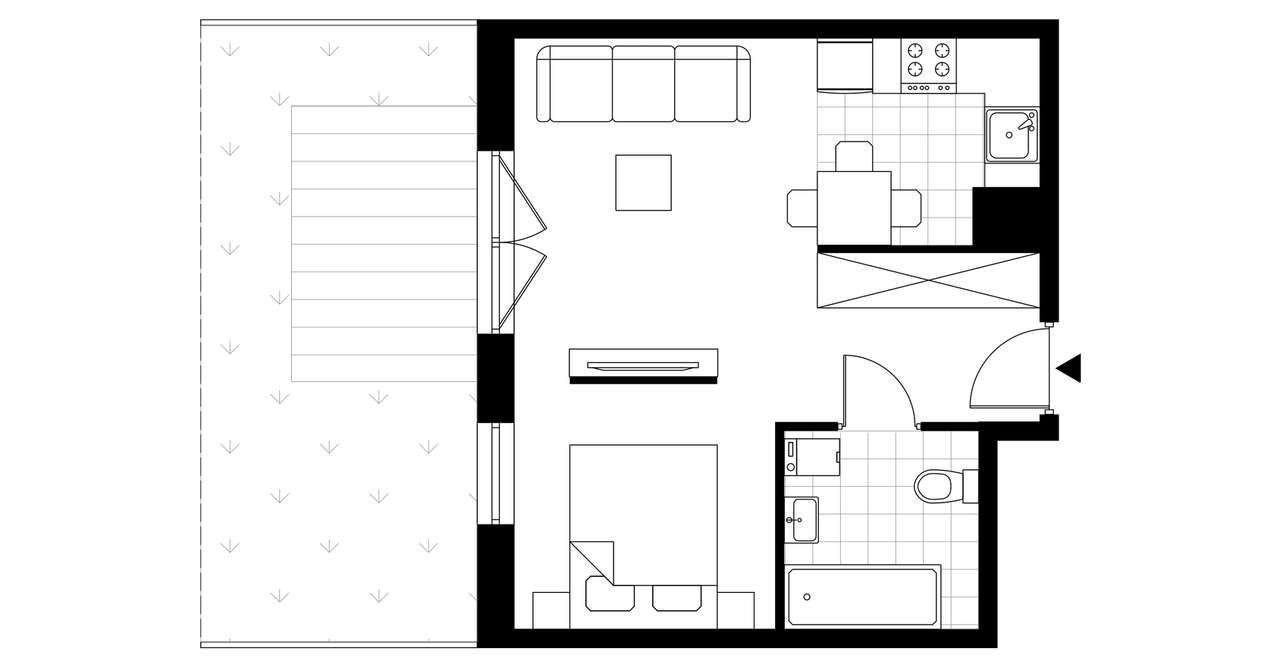 1-pokojowe mieszkanie 33m2 + ogródek Bez Prowizji - Pełny obrazek: 3/8