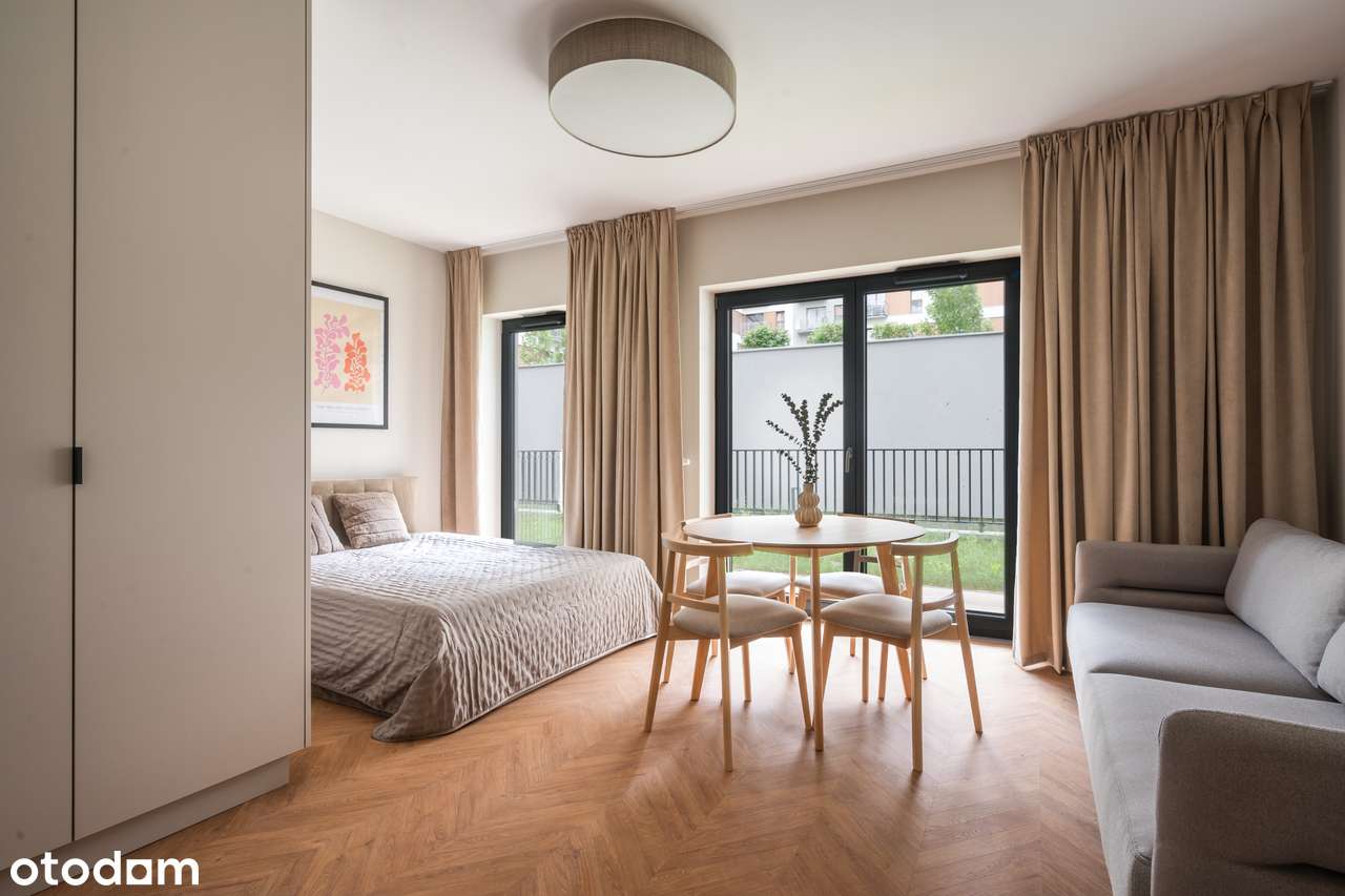 Mokotów, 29m2 + Taras z ogródkiem, Nowoczesne