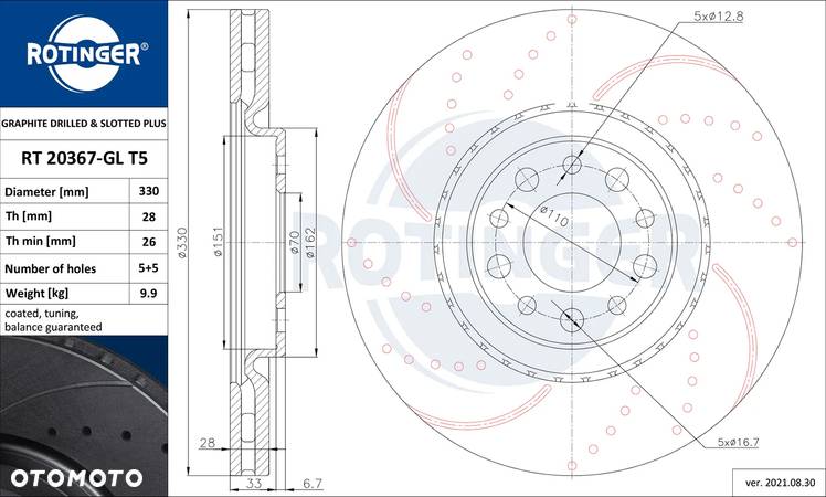 TARCZE ROTINGER ALFA ROMEO 159 159SW 330mm - 2