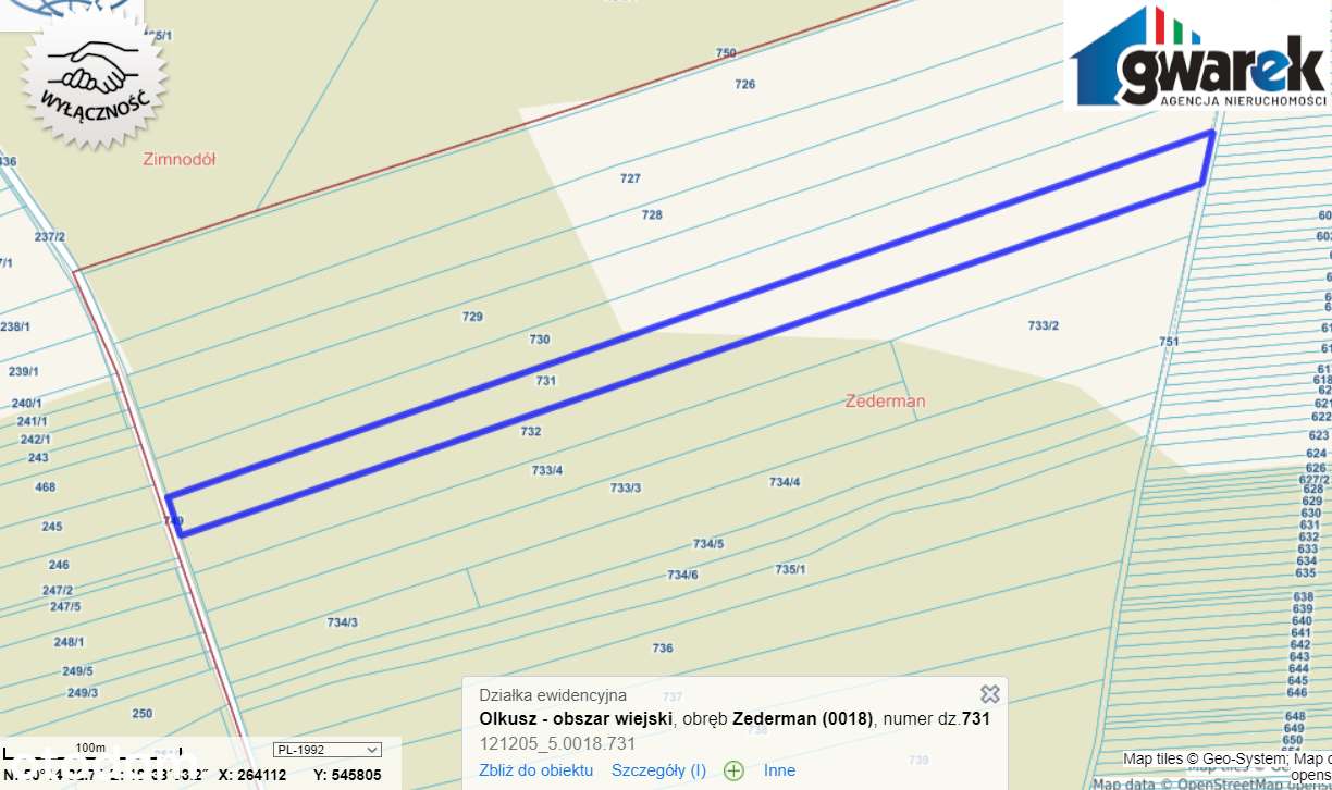 Prostokątna Działka Leśna, 15420 m2, Zederman-9