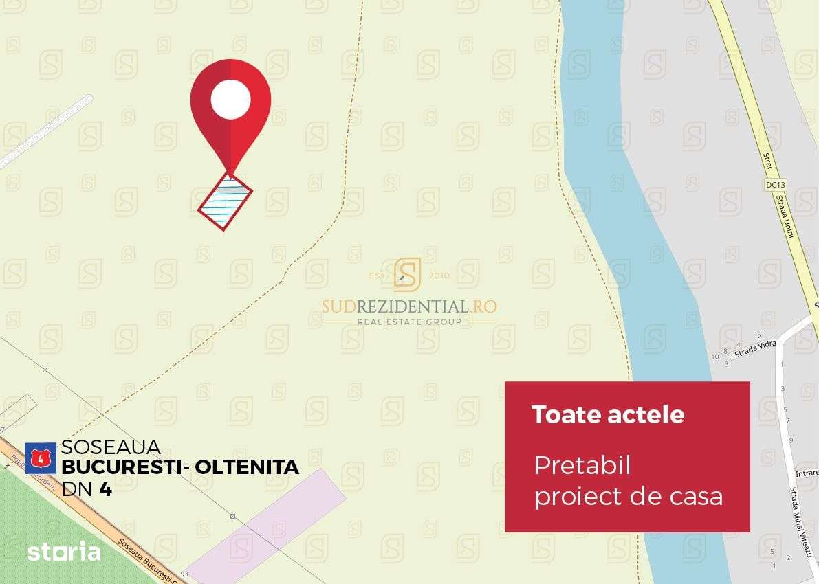 Teren intravilan 765 mp, pretabil rezidential Com. Frumusani, Calarasi - Imagine principală: 3/4