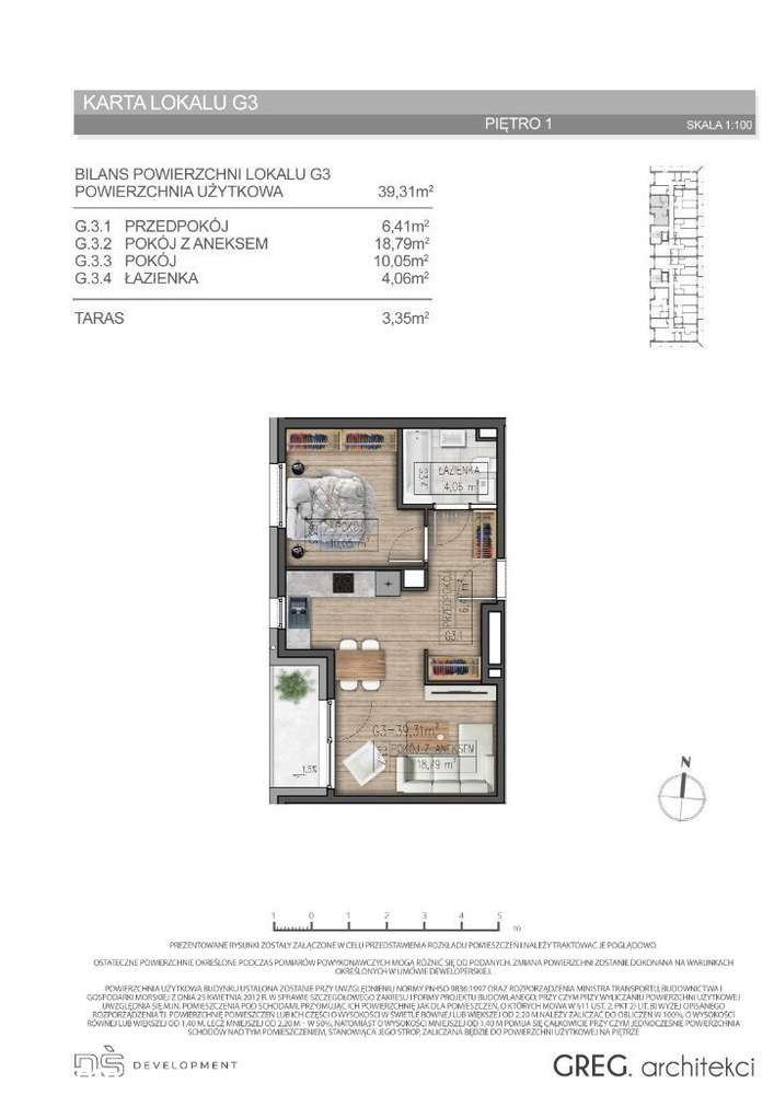 Osiedle Parkowe przy Słowiańskiej -G3- 39m2 na 1p.-2