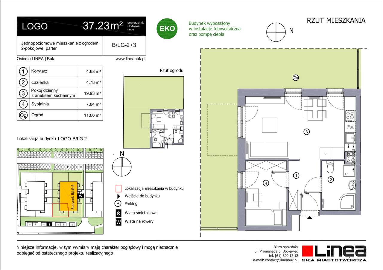 Osiedle Linea | mieszkanie 2-pok. | B_L​G_2_3 - Pełny obrazek: 2/5