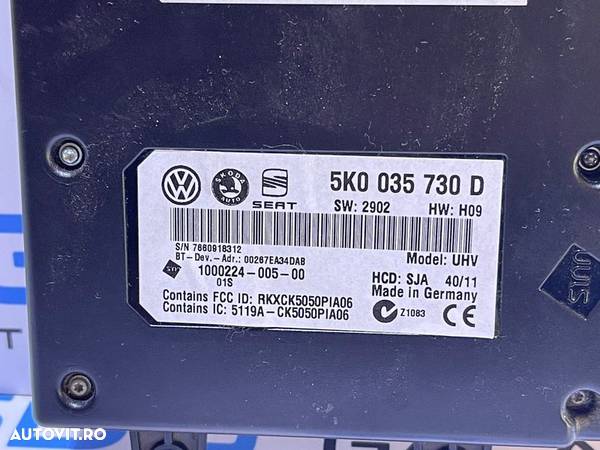 Unitate Modul Calculator Bluetooth VW Golf 6 2008- 2014 Cod 5K0035730D - 2