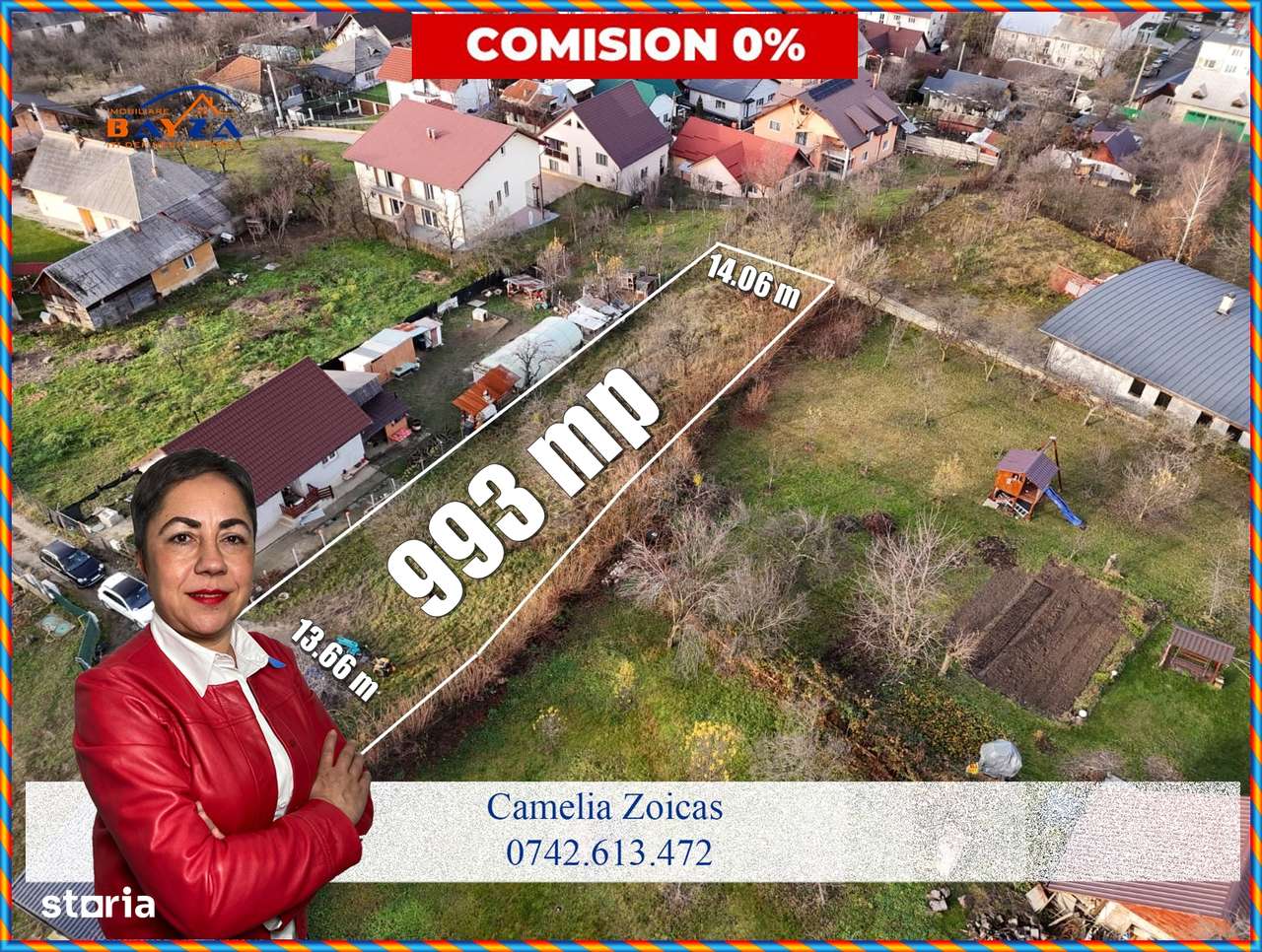 Teren intravilan Baia Sprie, strada Macului, 993 mp cu utilitati - Imagine principală: 1/4