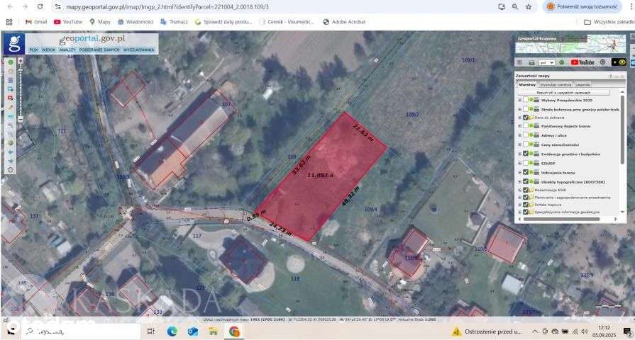 Piękna działka 1150m2 Tujsk 7km Bałtyk Polecam! - Pełny obrazek: 4/5