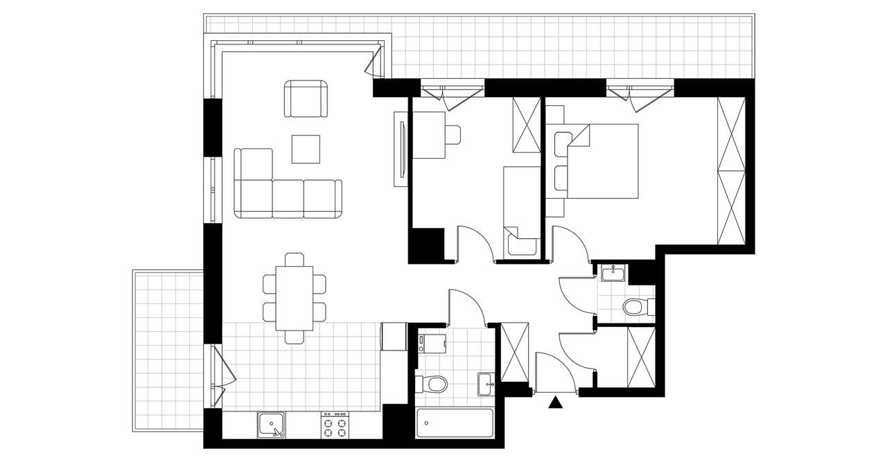 3-pokojowe mieszkanie 75m2 + 2 balkony - Pełny obrazek: 3/8