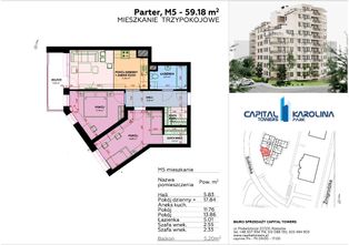 3 Pokoje balkon 59 m2 Mieszkanie Garaż Projektant