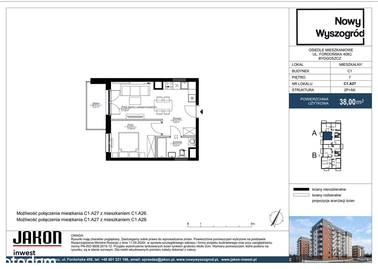 Nowy Wyszogród | mieszkanie 2-pok. | C1_A27 - Pełny obrazek: 2/7