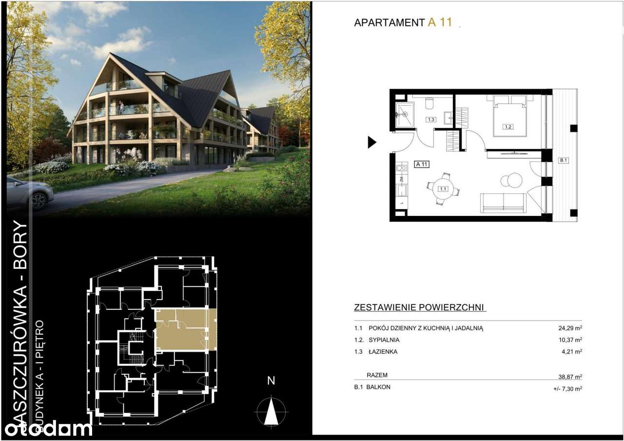 Tatra Square/ S​A​U​N​A/ W​I​N​D​A/G​A​R​AŻ/ Apartament L​A11 - Pełny obrazek: 2/7