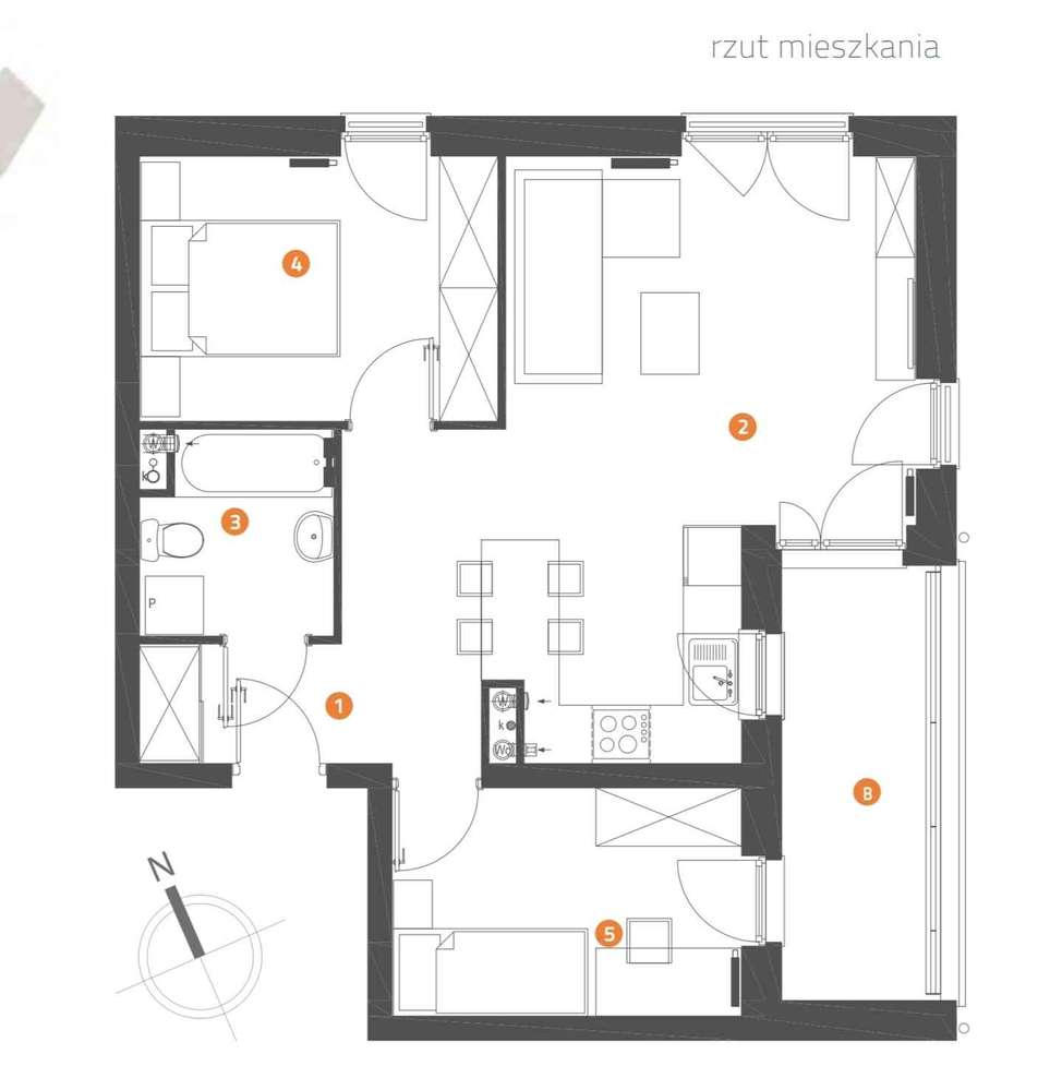 Sprzedam 3pokojowe,Murowana Goślina os.Stolarska, 51.62m2 405.000pln - Pełny obrazek: 2/6