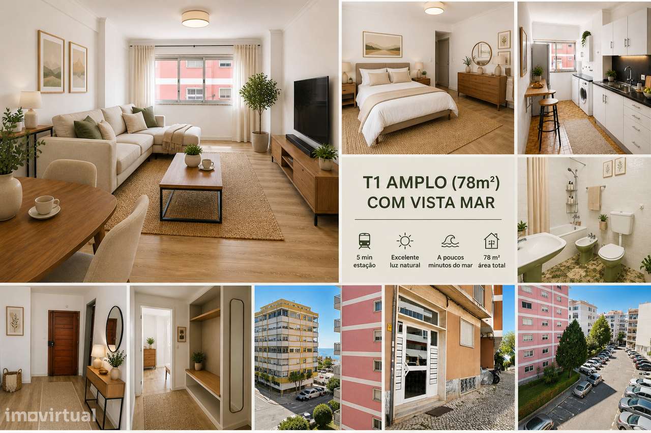 T1 Amplo 78M Com Vista Mar 5 Min Estacao Paco De Arcos