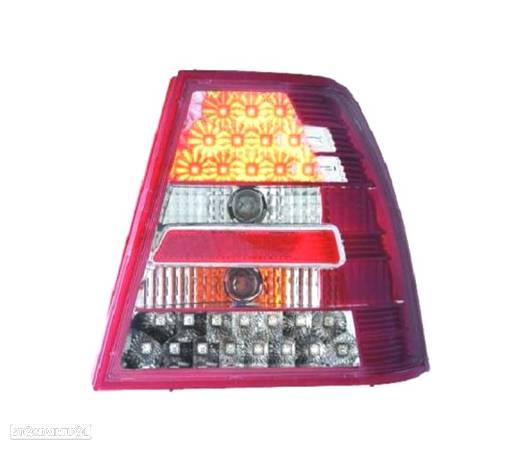 FAROLINS TRASEIROS LED PARA VOLKSWAGEN VW BORA 98-05 CROMADO VERMELHO - 2