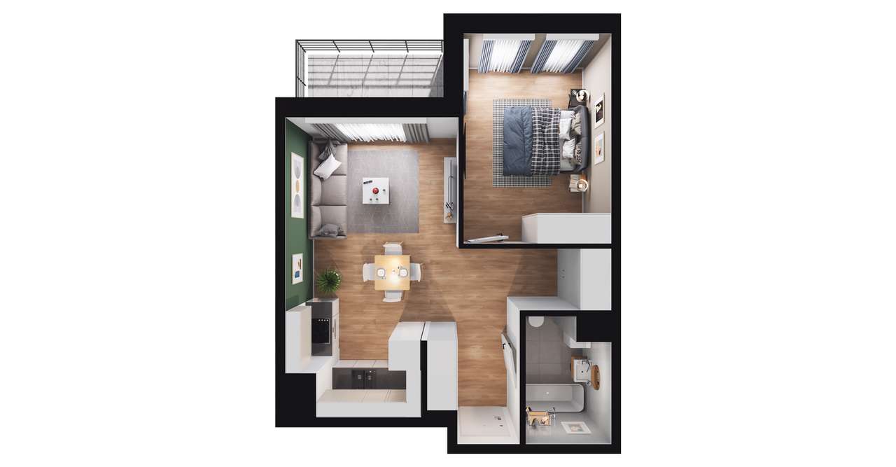 Bulvar Apartments | mieszkanie 2-pok. | D.10.04 - Pełny obrazek: 3/9