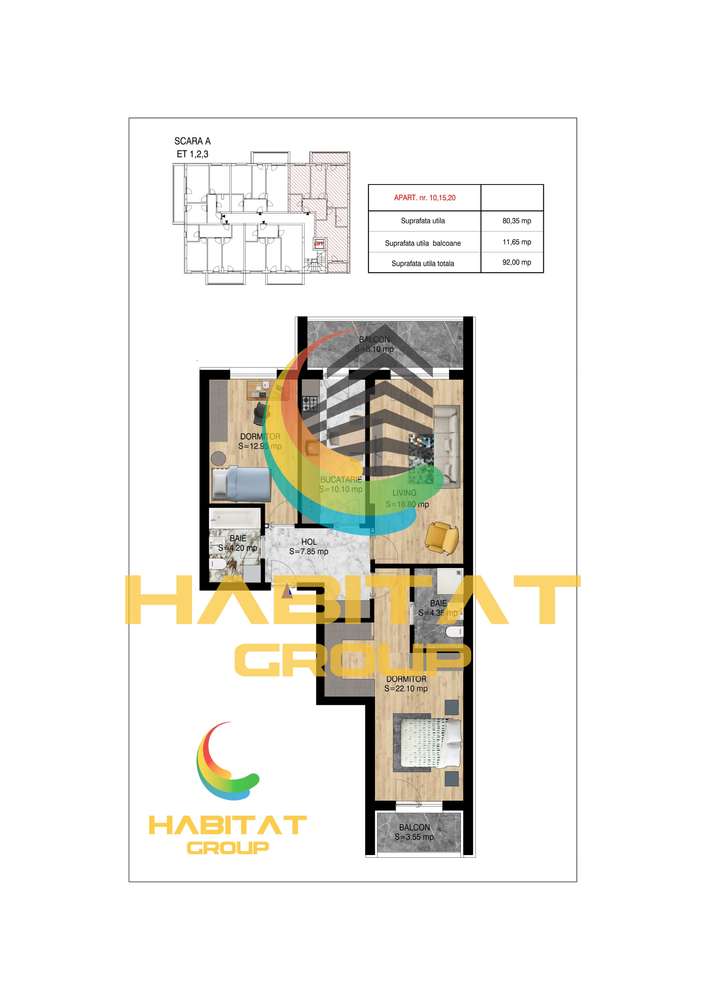 Pallady-Metrou Teclu - 3 camere, decomandat, 92 mp, 2 bai - Imagine principală: 3/20