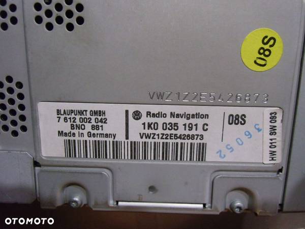 RADIO CD NAWIGACJA VOLKSWAGEN GOLF V TOURAN PASSAT B6 1K0035191C - 8