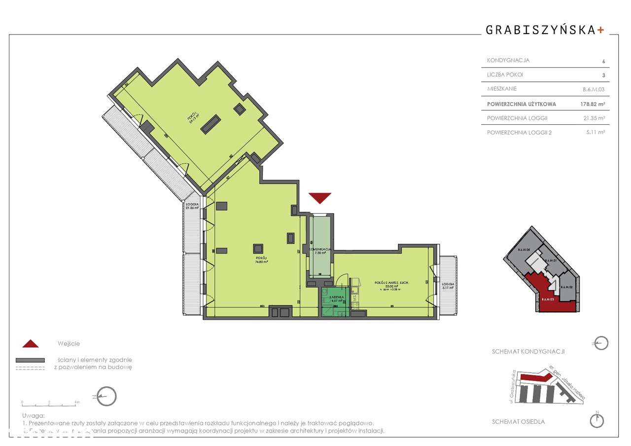 3-pokojowe 179 m²(B.6.M.03)| 5 piętro | Grabiszyńska +| Krzyki - Widok 2