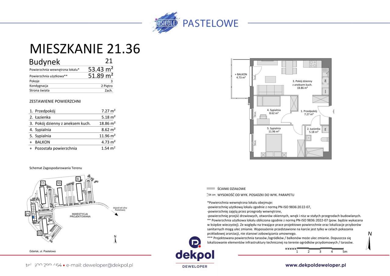 3-pokojowe mieszkanie 51m2 + balkon Bezpośrednio - Pełny obrazek: 2/7