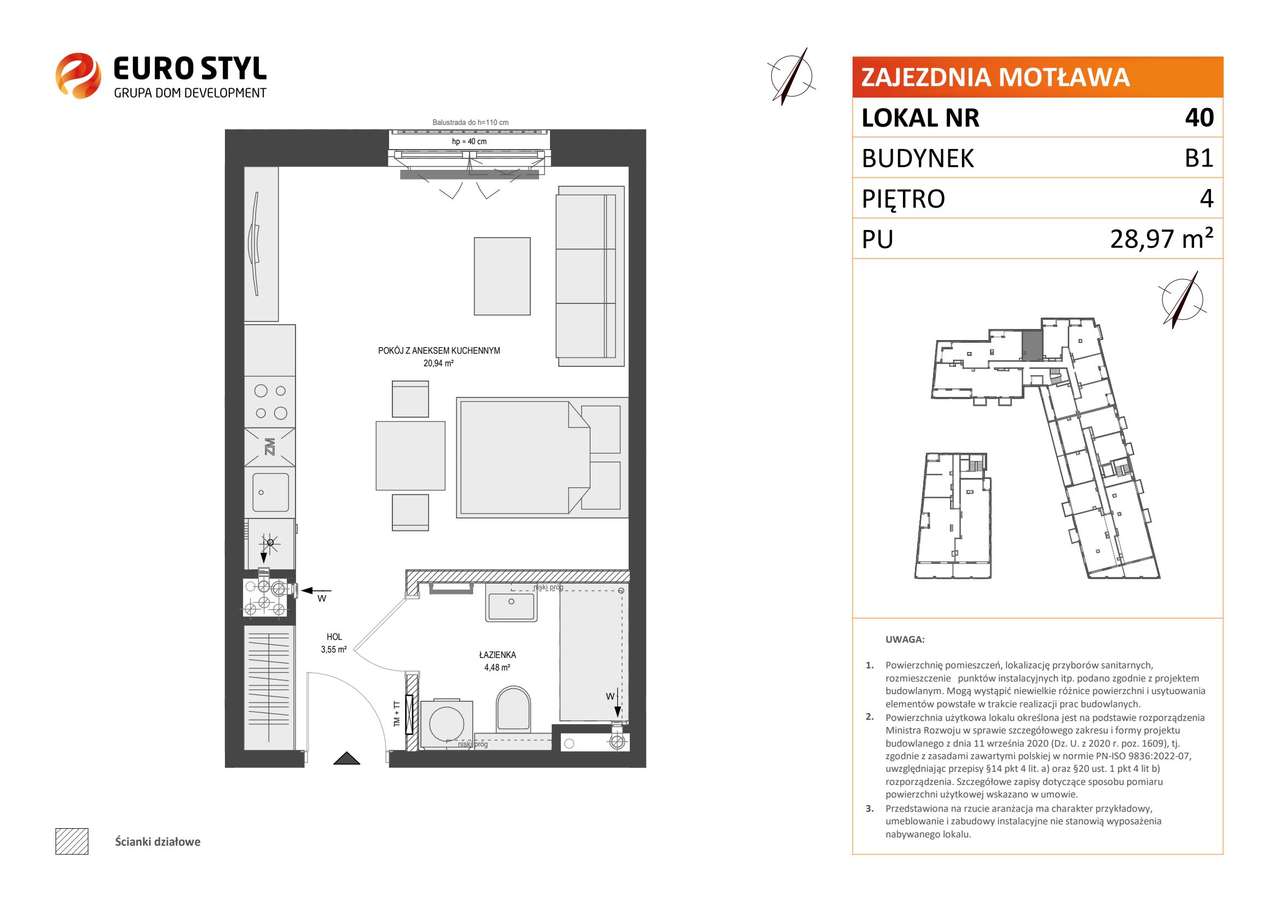 1-pokojowe mieszkanie 28m2 Bez Pośredników - Pełny obrazek: 2/7