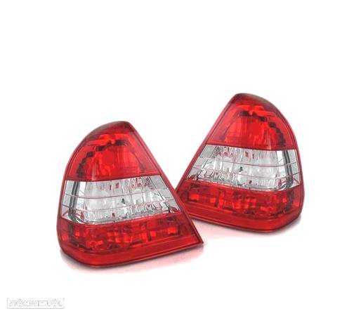 FAROLINS TRASEIROS PARA MERCEDES "W202" CLASSE C LIMOUSINE 93-00 VERMELHO CRISTAL - 1