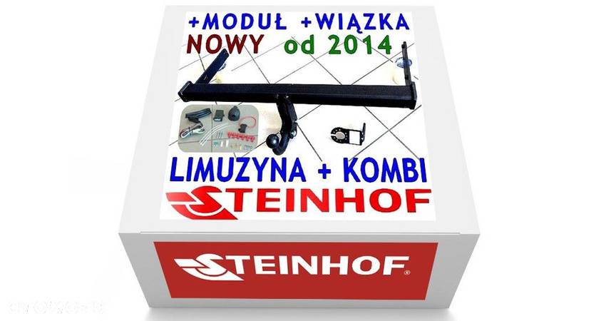 Markowy Kompletny Nowy Hak Holowniczy Steinhof + Kula + Moduł + Wiązka Uniwersalna + Gniazdo elektr.do VW Volkswagen Passat B8 Sedan 4 Drzwi Kombi od 2014 GWARANCJA - 1