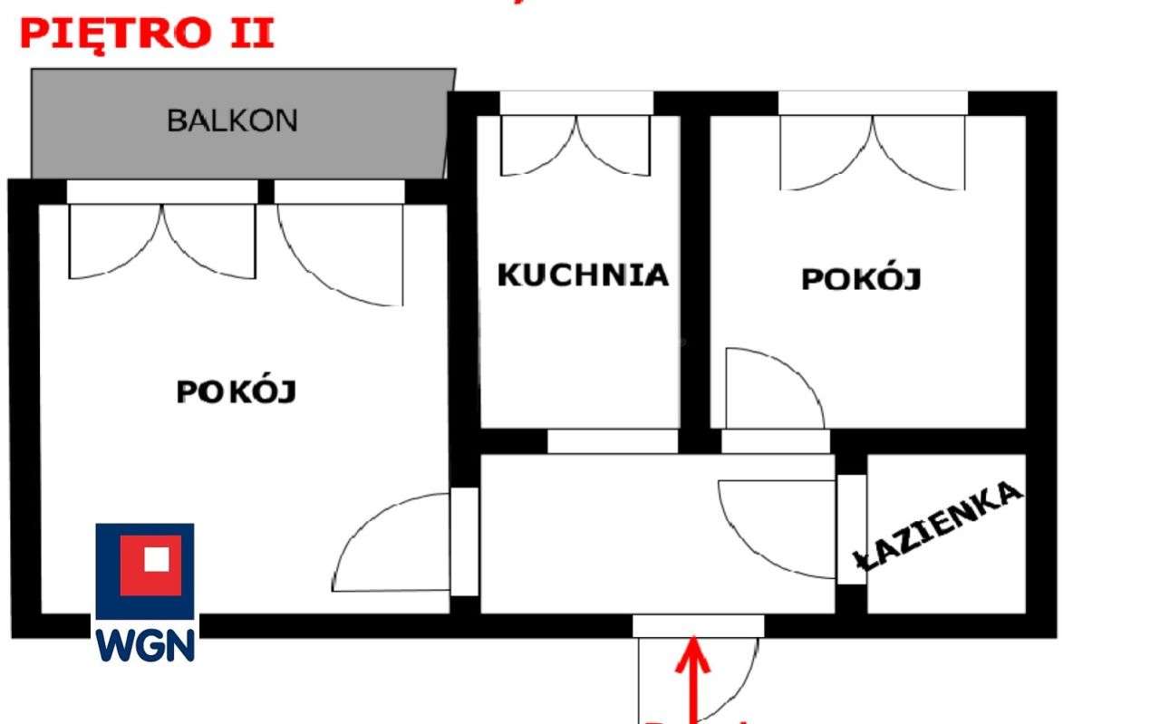 Mieszkanie, 34,30 m², Legnica-1
