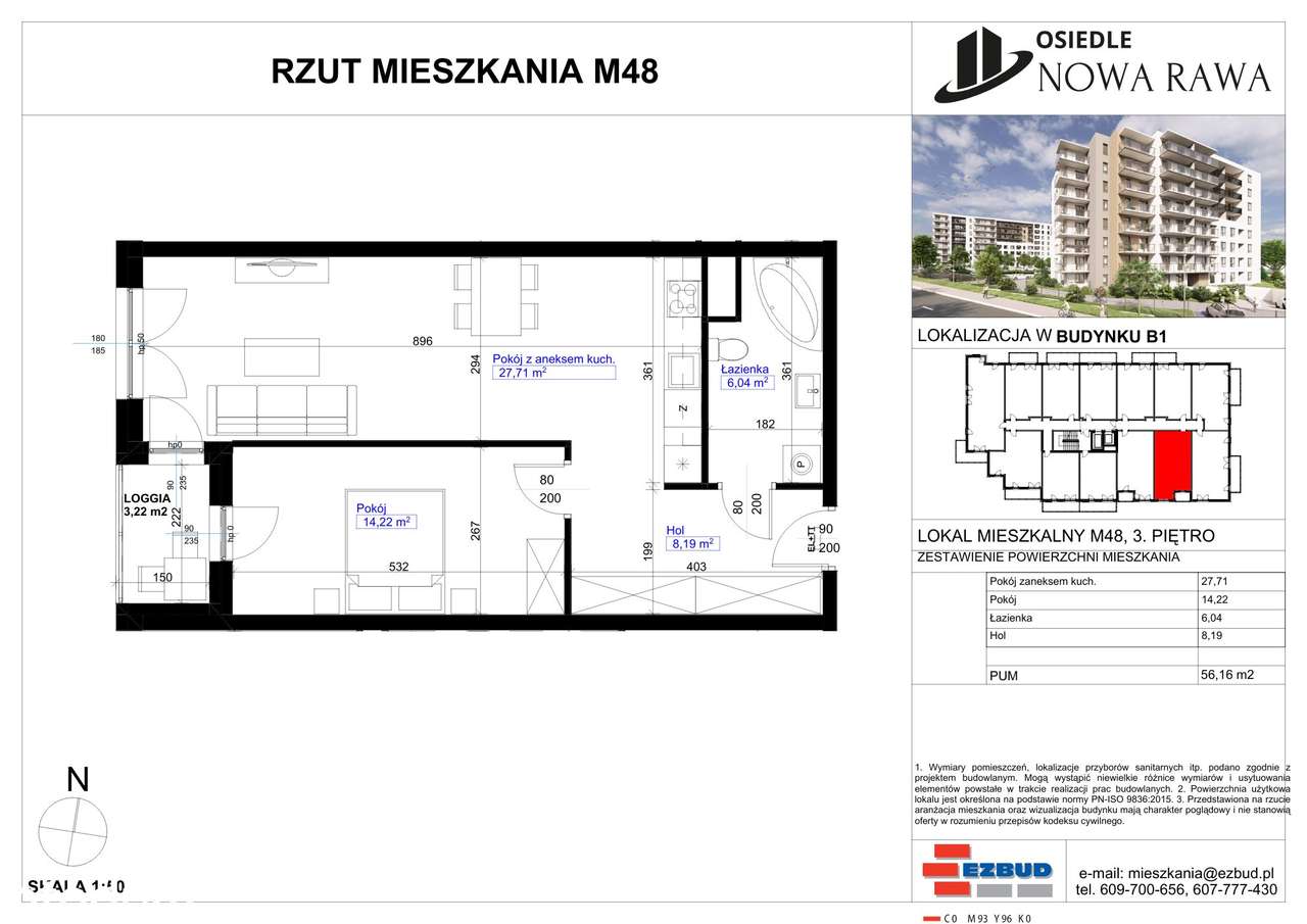 Osiedle Nowa Rawa | mieszkanie 2-pok. | 48 - Pełny obrazek: 2/7